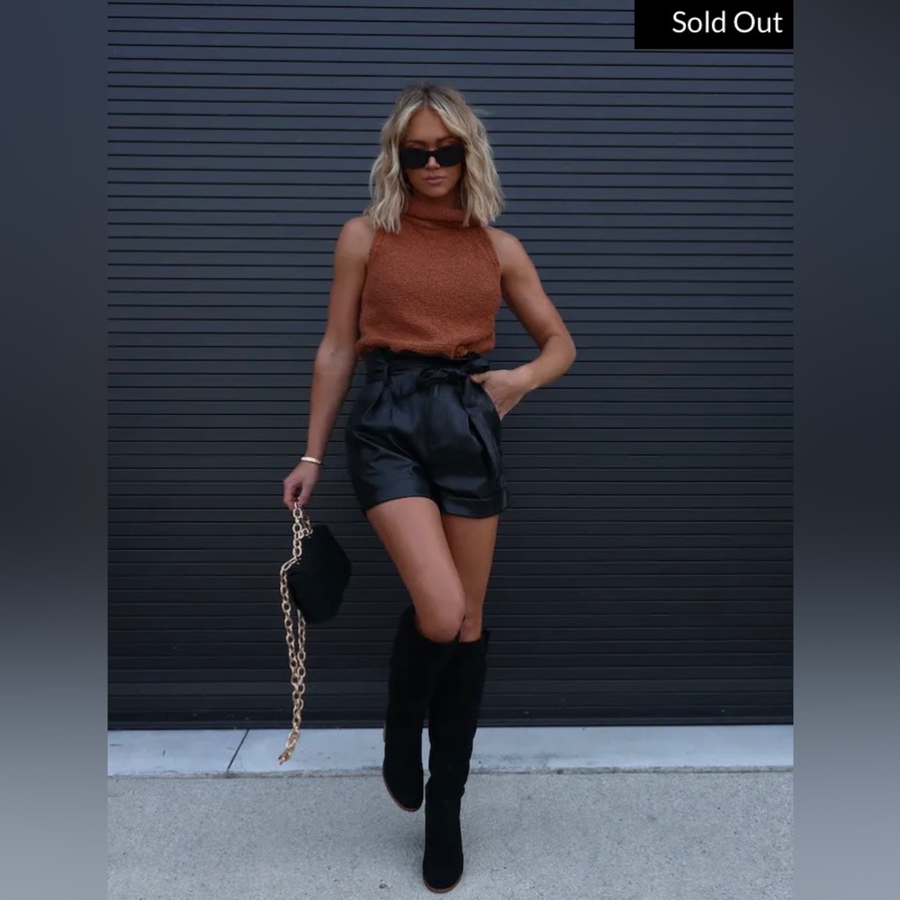 NWT Faux Leather shorts Size L